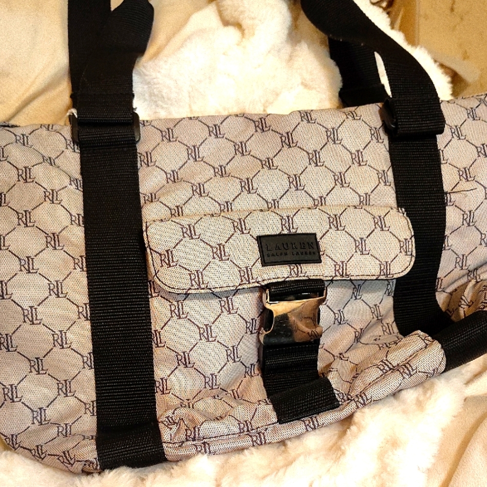 Lauren Ralph Lauren Black and Cream Baby Bag